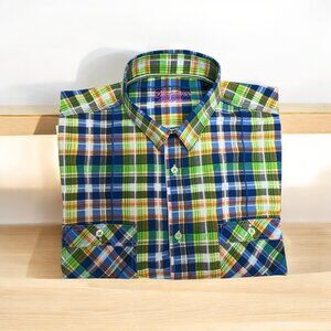 Luchiano Visconti‎ Plaid Cotton Modal Blend Button Down Shirt